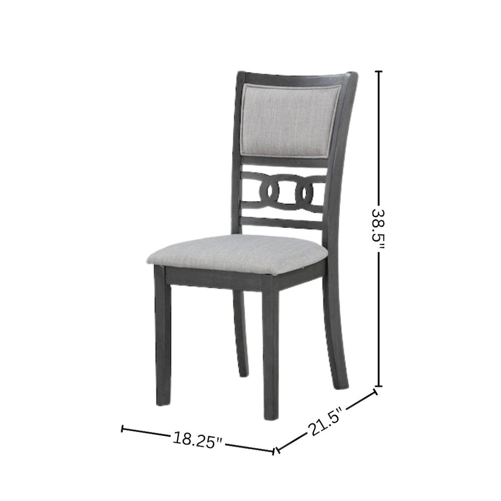 Solid Wood Dining Chair Set of 4 Fabric Seat Contemporary Gray Style