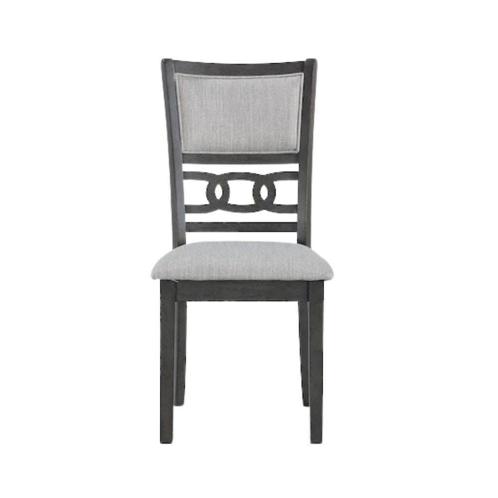 Solid Wood Dining Chair Set of 4 Fabric Seat Contemporary Gray Style