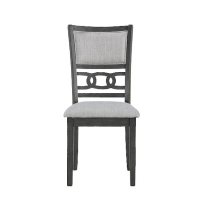 Solid Wood Dining Chair Set of 4 Fabric Seat Contemporary Gray Style