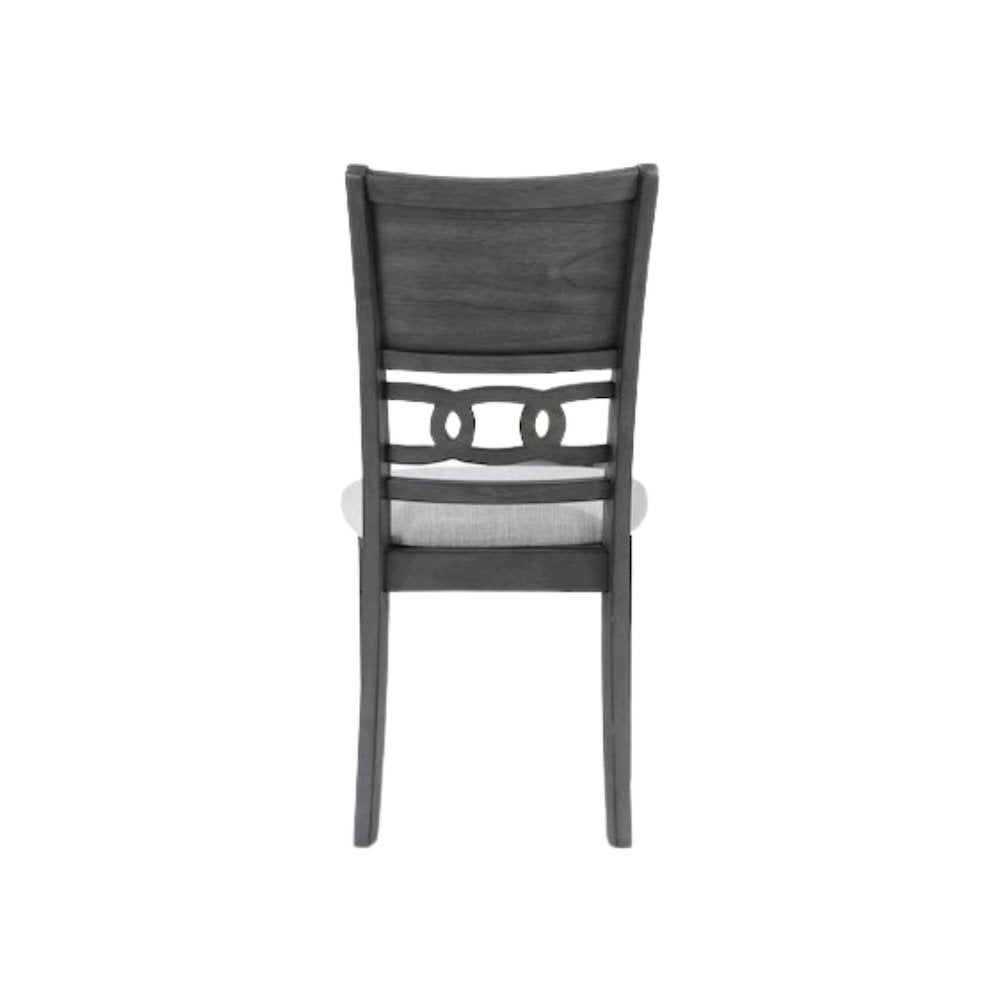 Solid Wood Dining Chair Set of 4 Fabric Seat Contemporary Gray Style