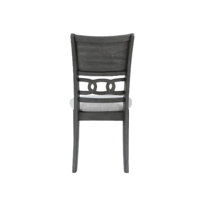Solid Wood Dining Chair Set of 4 Fabric Seat Contemporary Gray Style