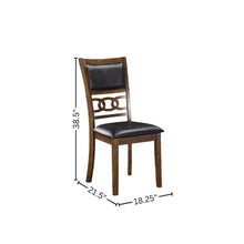 Wood Dining Chair Set of 4 PU Seat Ebony Brown