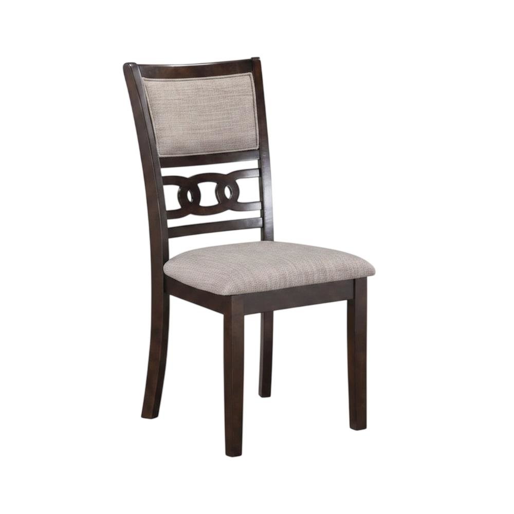 Solid Wood Upholstered Dining Chairs, Cherry, Set of 6