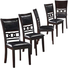 Solid Wood Upholstered Dining Chairs, Ebony, Set of 6