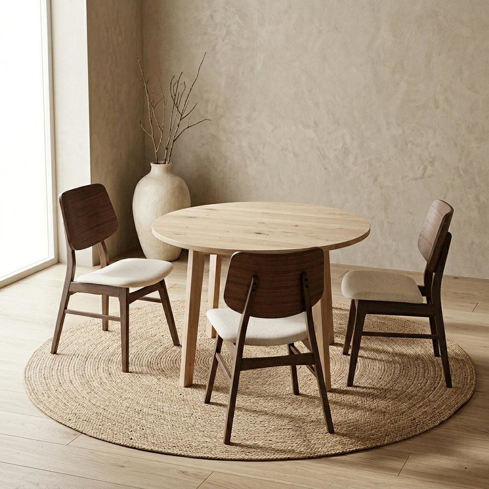 Solid Wood Walnut Dining Chairs for Kitchen and Dining Room Table, Set of 6