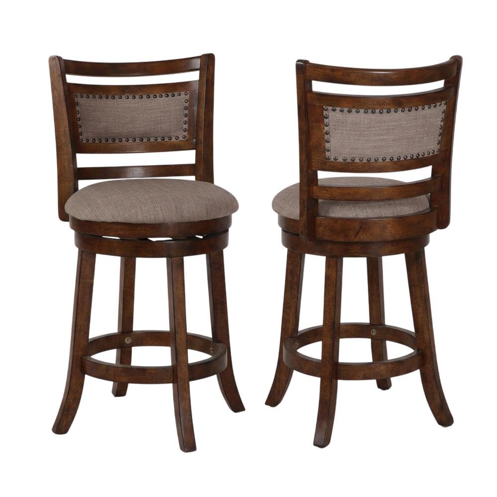 Swivel Counter Height Barstools with Upholstered Seat, Set of 2