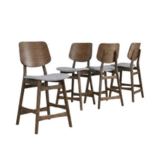Solid Wood Counter Height Bar Stools, Fabric-Upholstered Kitchen Chairs,Set of 4