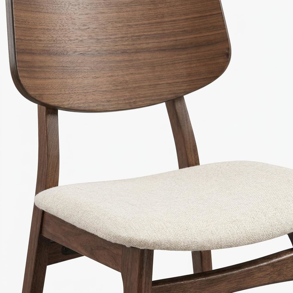 Upholstered Solid Wood Counter Height Bar Stools, Natural Beige, Set of 4