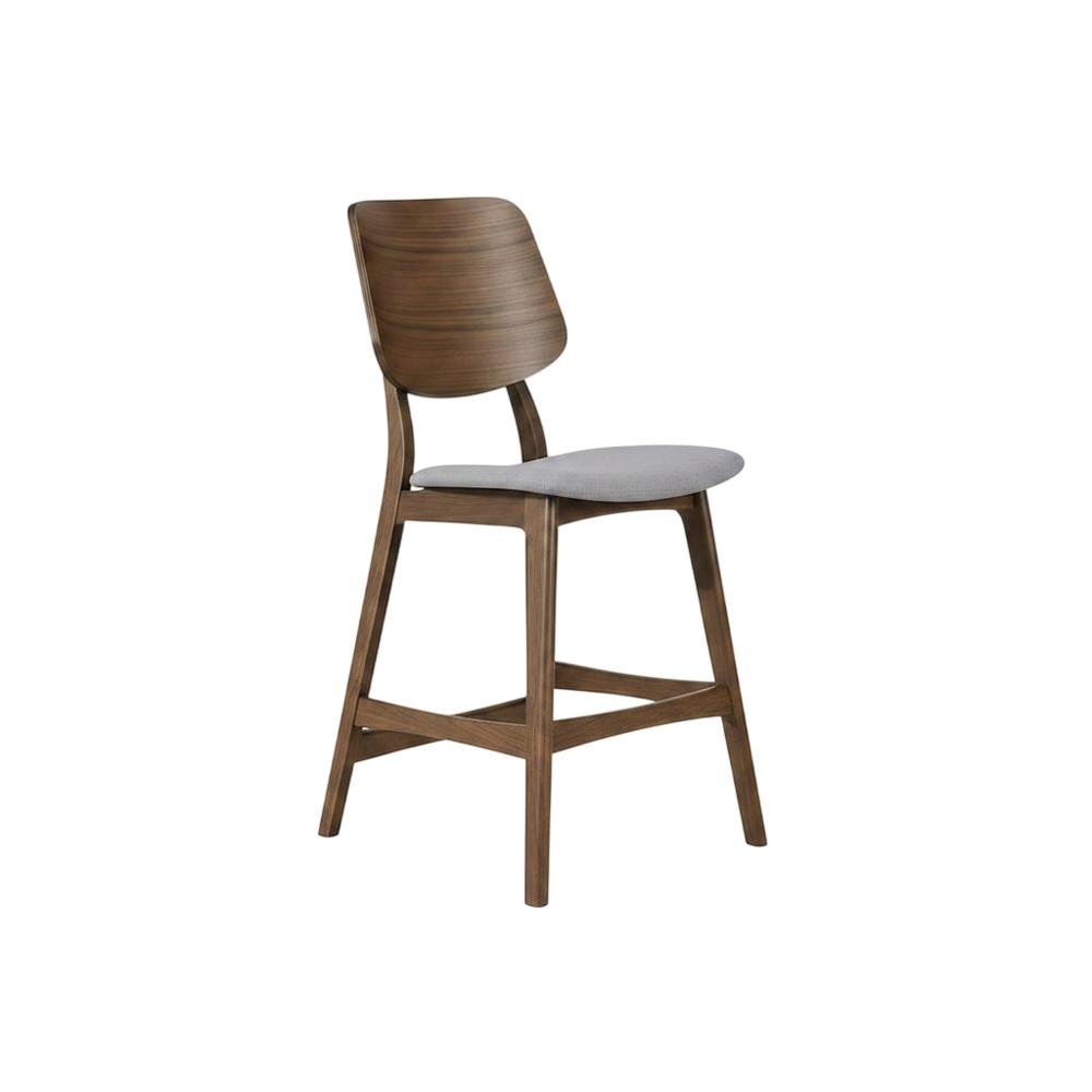 Solid Wood Counter Height Bar Stools with Back for Kitchen, Dark Gray, Set of 6