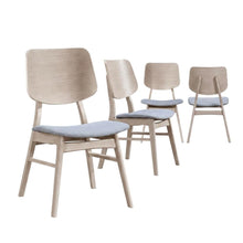 Solid Wood Upholstered Dining Chairs for Kitchen and Dining Room, Gray, Set of 4