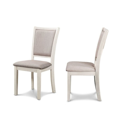 Beige Farmhouse 5 Piece Dining Table Set with Round Kitchen Table, Chairs for 4
