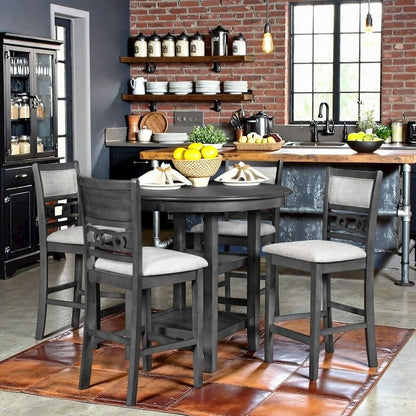 Gray Wood Dining Table Set for 4 – Kitchen Table Chairs Set of 5-pcs