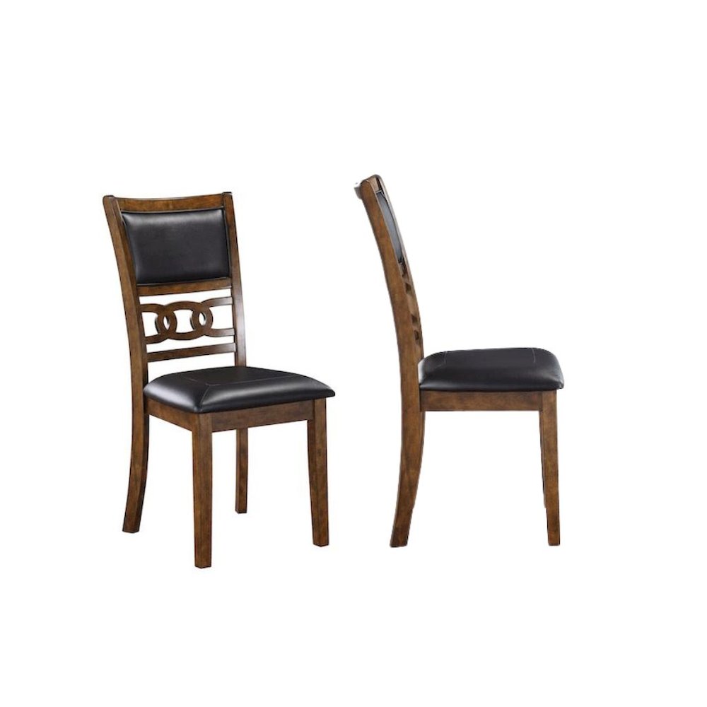 Warm Brown Solid Wood Dining Table with 4 Chairs, 47" Round Table with Storage
