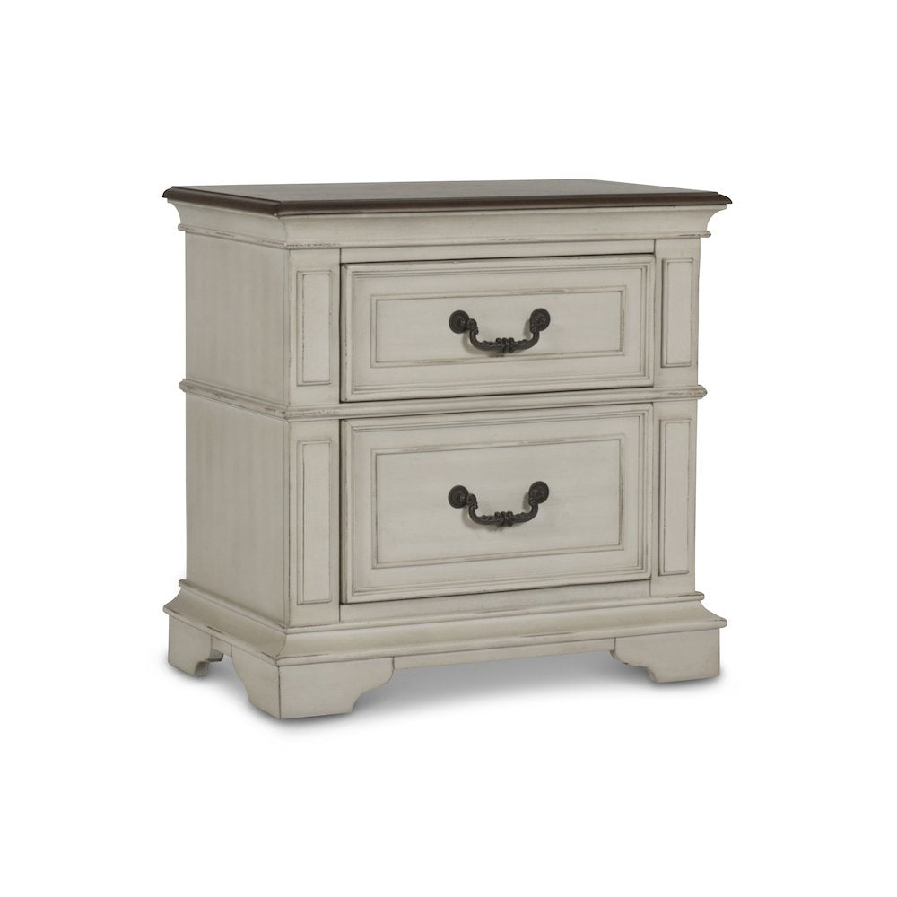 Anastasia Wood Nightstand in Ant. White (Set of 2)
