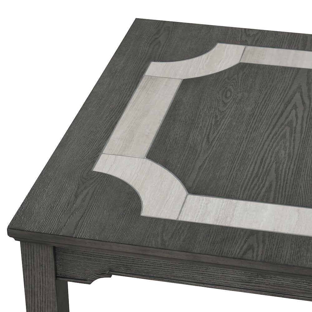 New Classic Furniture Lisbon Wood Rectangle Dining Table in Gray