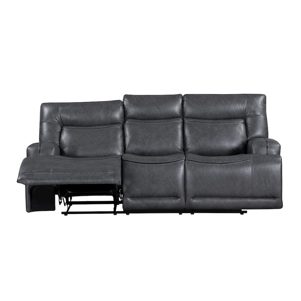 Titan 2-Piece Faux Leather Manual Living Room Set, Gray