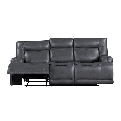 Titan 2-Piece Faux Leather Manual Living Room Set, Gray