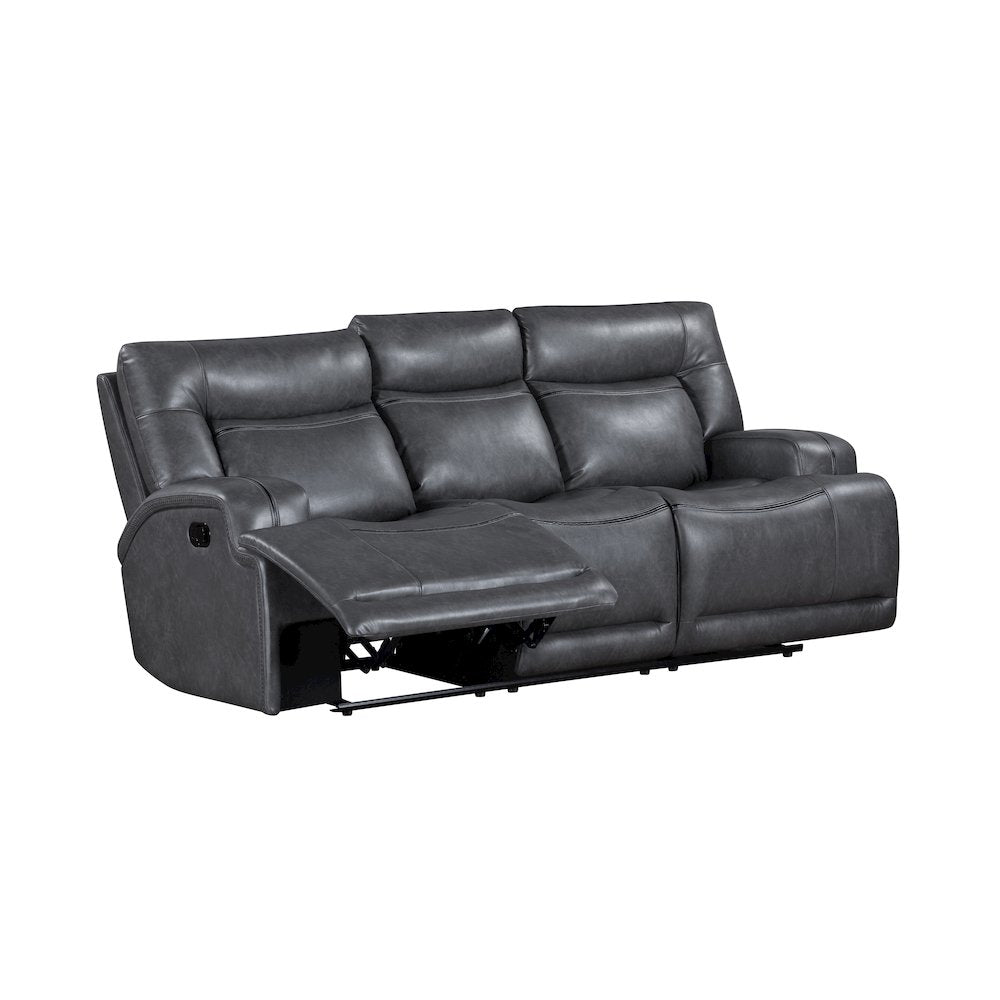 Titan 2-Piece Faux Leather Manual Living Room Set, Gray