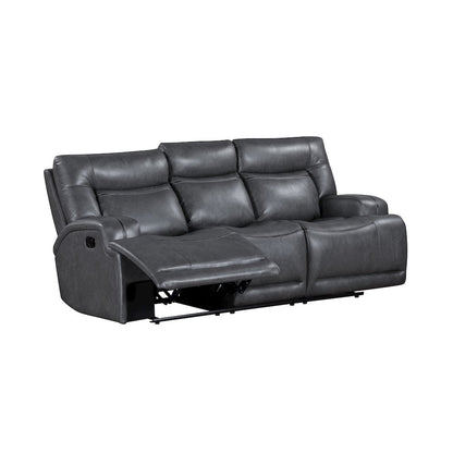 Titan 2-Piece Faux Leather Manual Living Room Set, Gray