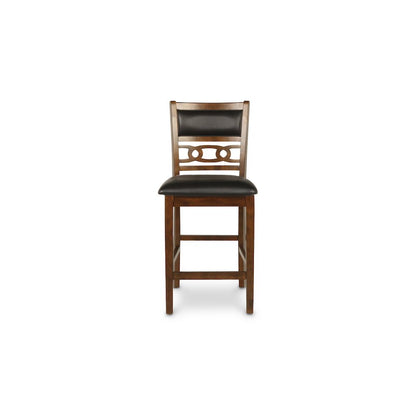 Gia 3-Piece 42" Wood Counter Drop Leaf Table Set, Brown