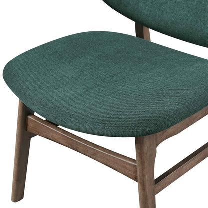 Adler 2-Piece Wood & Fabric Lounge Chair in Green