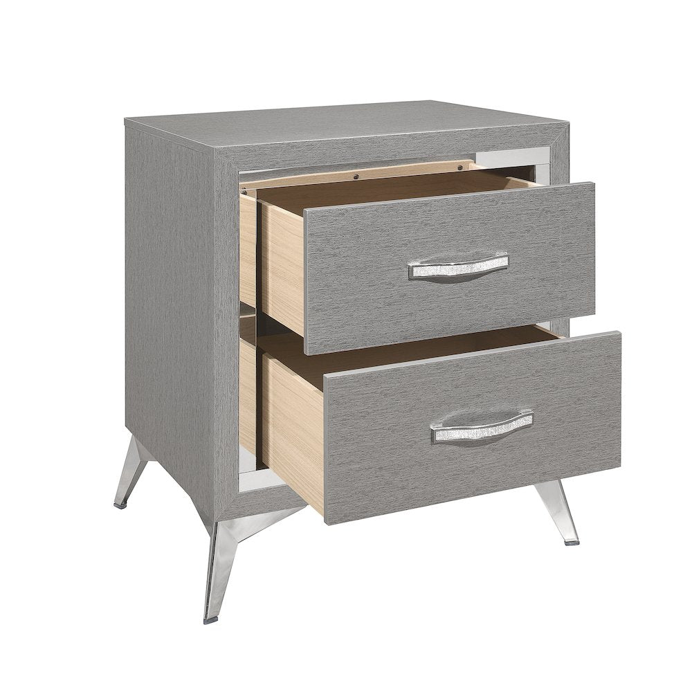 Huxley Wood Nightstand in Gray (Set of 2)