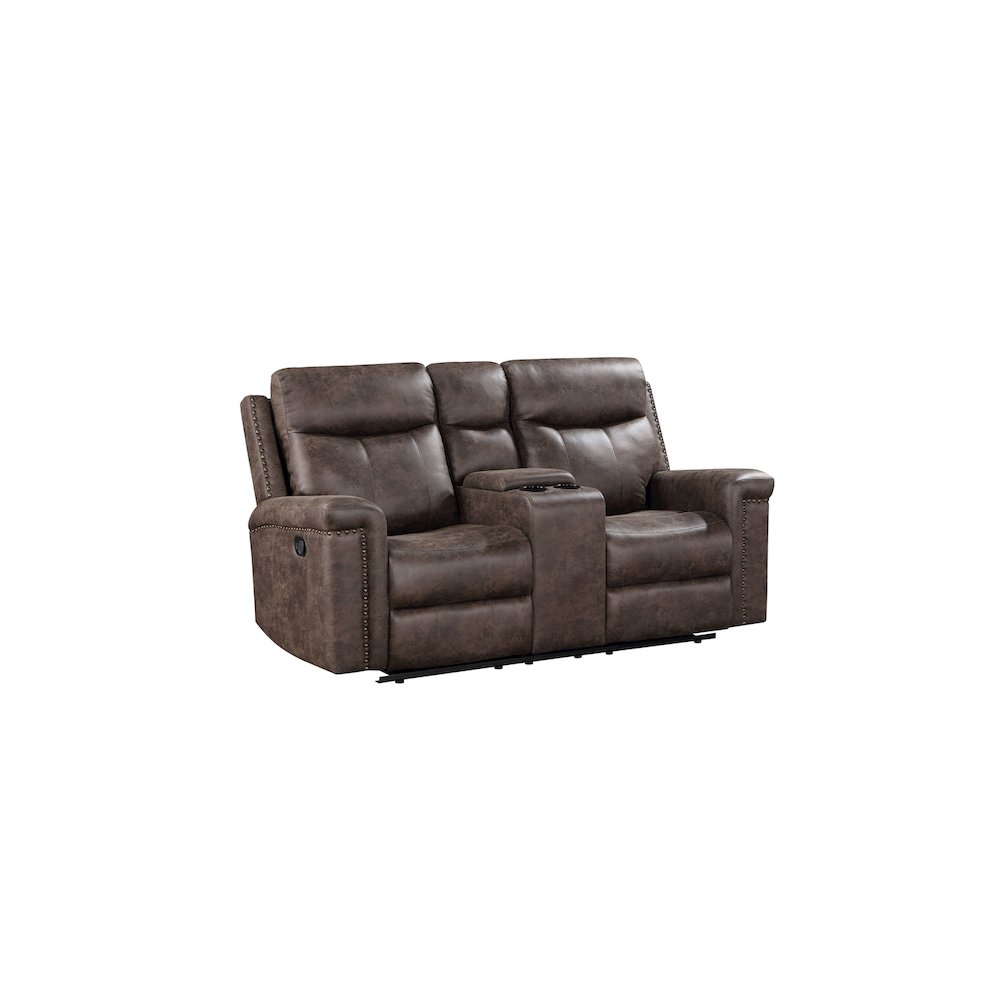 Quade 2-Piece Fabric Upholstered Manual Sofa And Loveseat Set, Mocha Brown