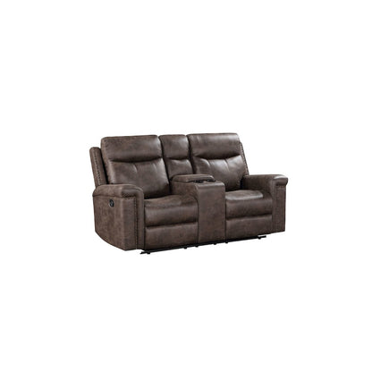 Quade 2-Piece Fabric Upholstered Manual Sofa And Loveseat Set, Mocha Brown