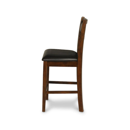 Gia 3-Piece 42" Wood Counter Drop Leaf Table Set, Brown