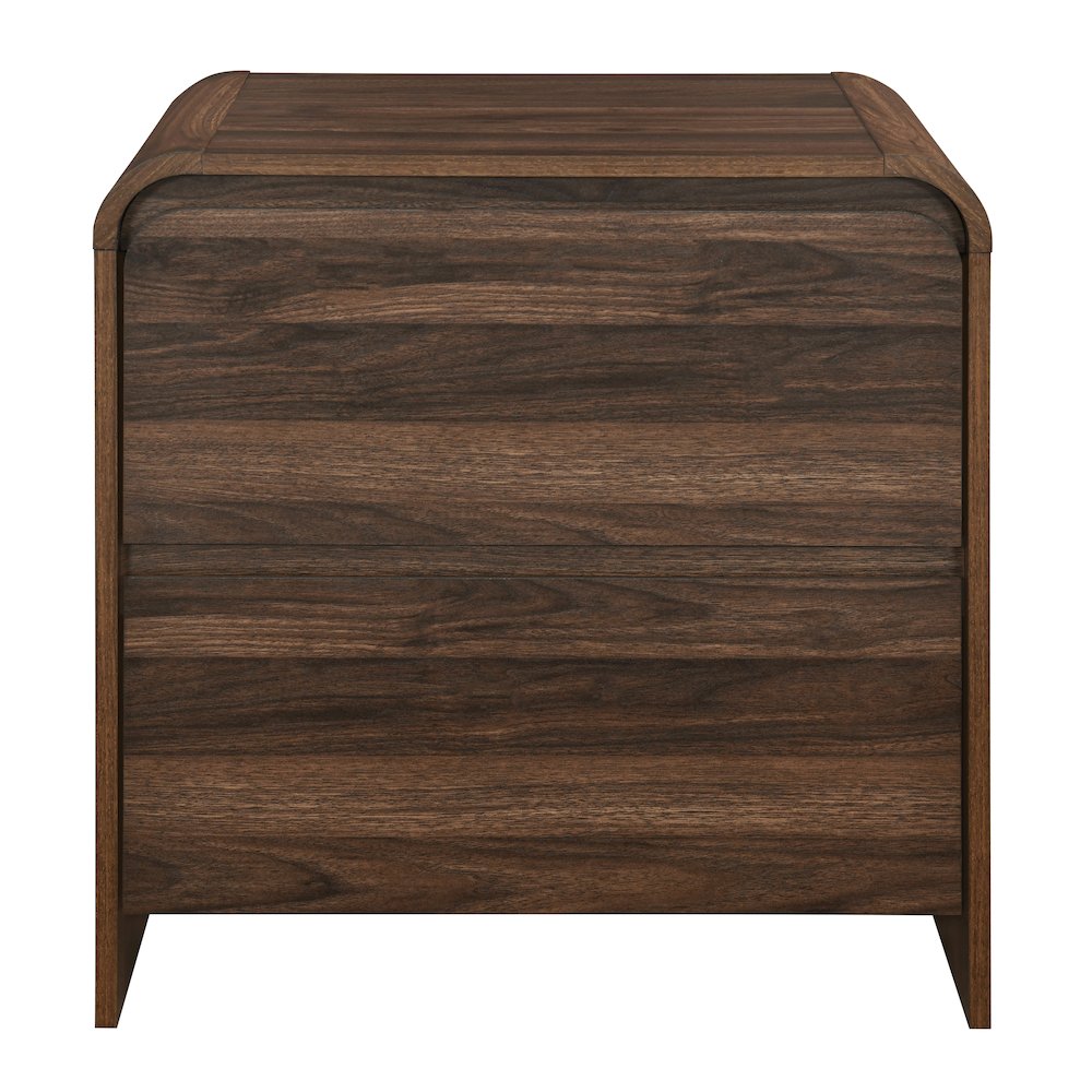 New Classic Furniture Mara Wood 2-Drawer End Table in Walnut/Brown (Set of 2)