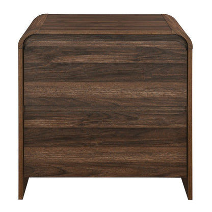 New Classic Furniture Mara Wood 2-Drawer End Table in Walnut/Brown (Set of 2)