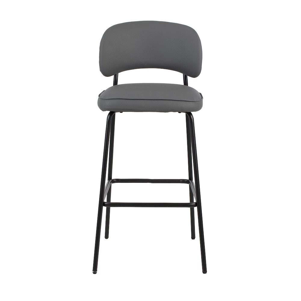 New Classic Furniture Blythe Vegan Leather Bar Chair in Gray (Set of 4)