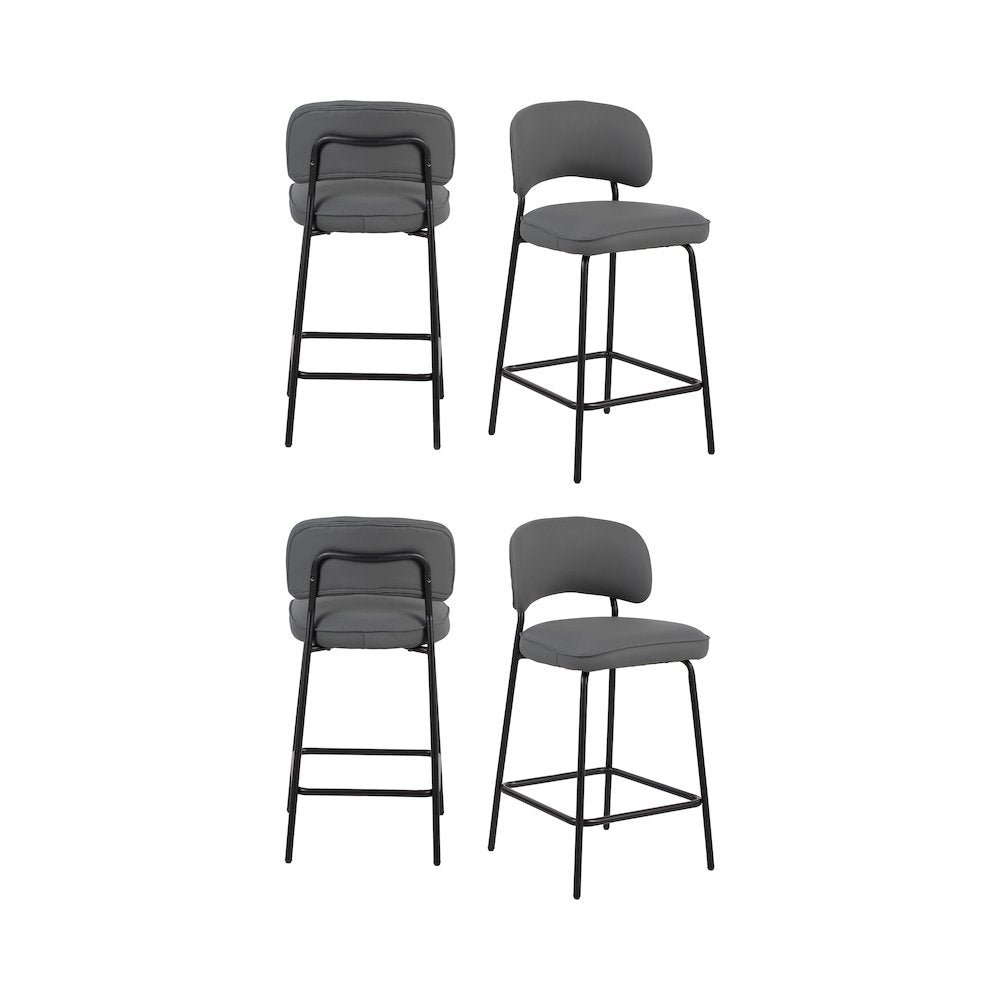 New Classic Furniture Blythe Vegan Leather Counter Chair in Gray (Set of 4)