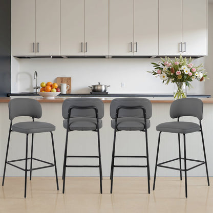 New Classic Furniture Blythe Vegan Leather Bar Chair in Gray (Set of 4)