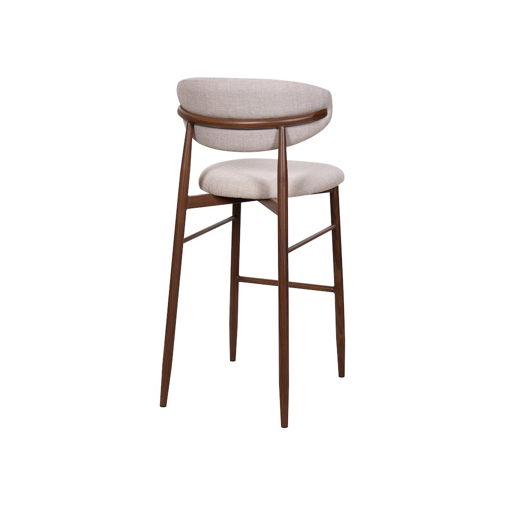 Royce Metal & Fabric Bar Chair (Set of 2), Toast