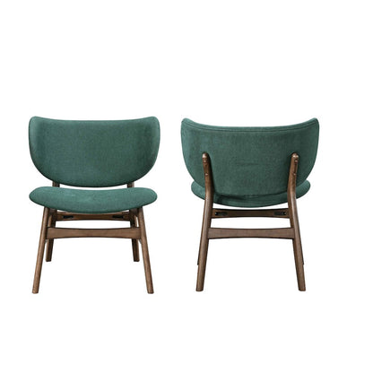 Adler 2-Piece Wood & Fabric Lounge Chair in Green