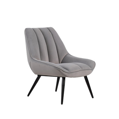 New Classic Furniture Astrid Velvet Upholstered Accent Chair in Gray (Set of 2)