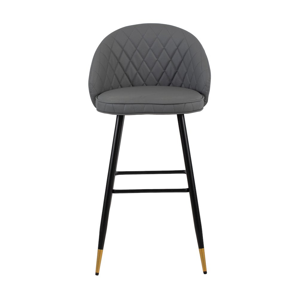 Oliver Vegan Leather Bar Chair in Gray (Set of 2)