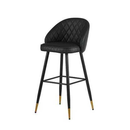New Classic Furniture Oliver Vegan Leather Bar Chair in Black (Set of 4)