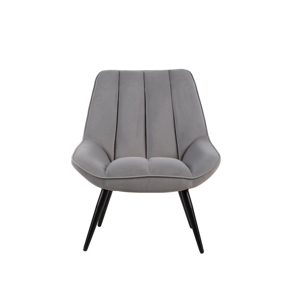 New Classic Furniture Astrid Velvet Upholstered Accent Chair in Gray (Set of 2)