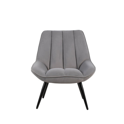 New Classic Furniture Astrid Velvet Upholstered Accent Chair in Gray (Set of 2)