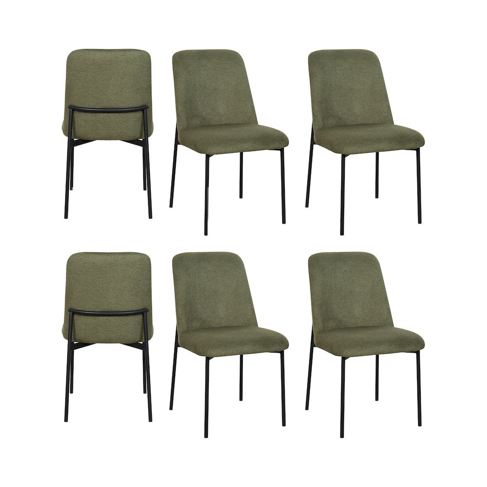 New Classic Furniture Erik Fabric Upholstered Dining Chair in Green (Set of 6)