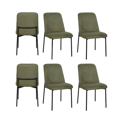 New Classic Furniture Erik Fabric Upholstered Dining Chair in Green (Set of 6)