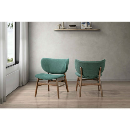 Adler 2-Piece Wood & Fabric Lounge Chair in Green