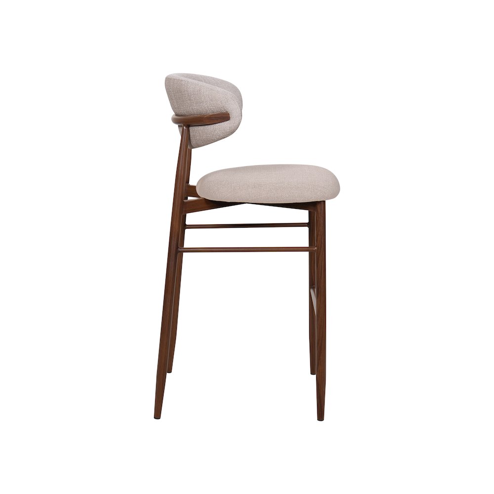 Royce Metal & Fabric Bar Chair (Set of 2), Toast