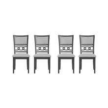 Solid Wood Dining Chair Set of 4 Fabric Seat Contemporary Gray Style