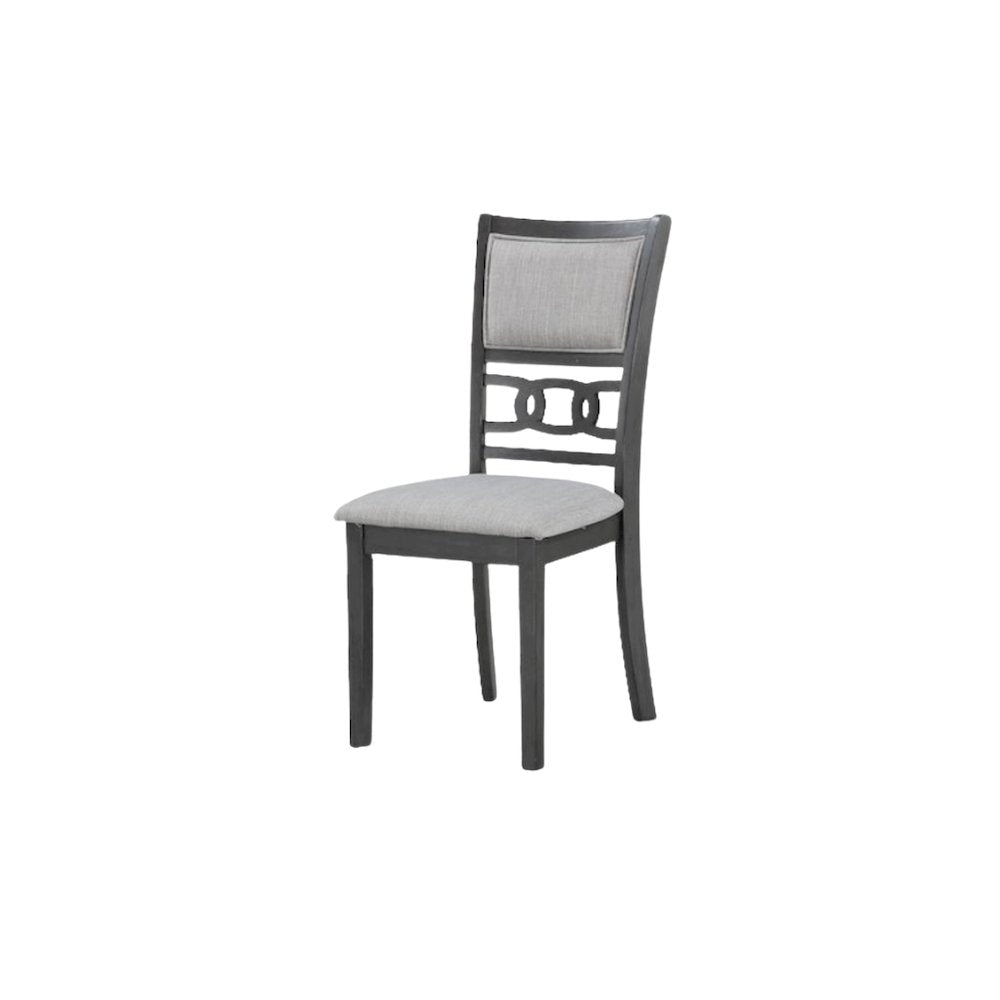 Solid Wood Dining Chair Set of 4 Fabric Seat Contemporary Gray Style