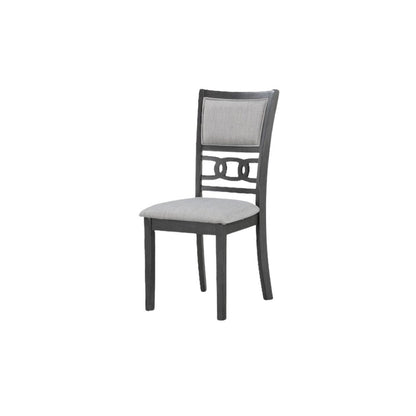 Solid Wood Dining Chair Set of 4 Fabric Seat Contemporary Gray Style