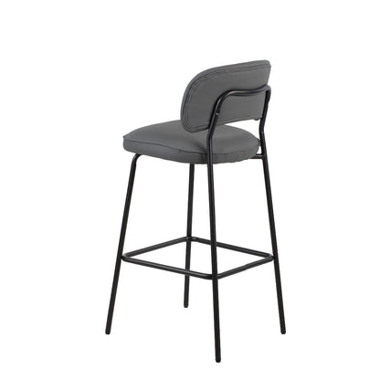 Blythe Vegan Leather Bar Chair in Gray (Set of 2)
