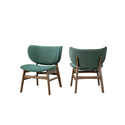 Adler 2-Piece Wood & Fabric Lounge Chair in Green